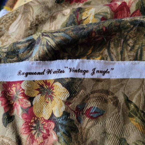 "Vintage Jungle" Leopards & Floral Design Upholstery Fabric 7 Yards - Picture 2 of 6